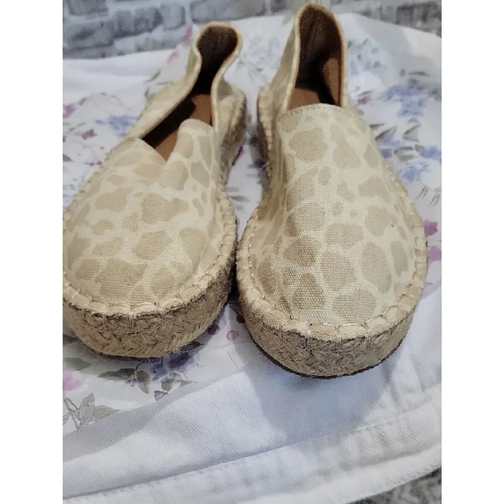 Michelle McDowell The Mave Leopard Print Espadrille Flats Slip On Shoe, Womens 9